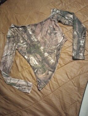 Camo Long Sleeve- Green Brown Tree Print